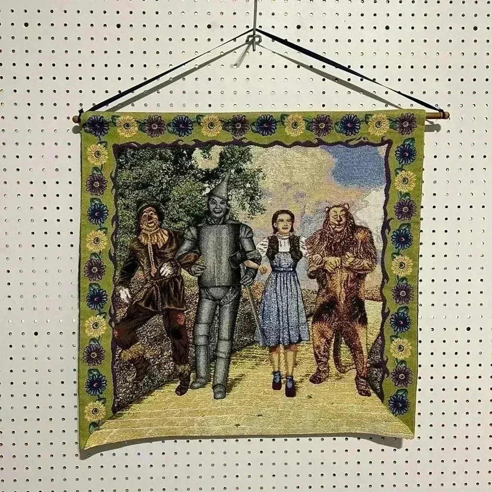 Vintage Wizard Of Oz Woven Tapestry Wall Decor Sz 27”x27”